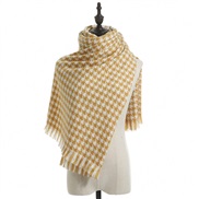 (70*185CM)( houndstooth yellow)houndstooth scarf woman Winter grid imitate sheep velvet scarf thick shawl Collar woman