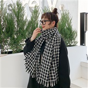 (70*185CM )( black )houndstooth scarf woman Winter grid imitate sheep velvet scarf thick shawl Collar woman