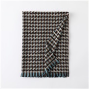 (70*185CM)(  blue )houndstooth scarf woman Winter grid imitate sheep velvet scarf thick shawl Collar woman