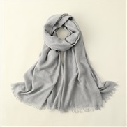 (95*195 cm)(  Light gray)pure color cotton scarf woman Sunscreen scarves samll Collar beach long scarves summer