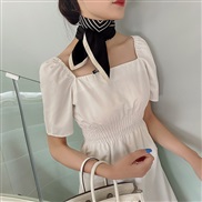 ( black)Korea big Stripe scarves woman belt Japan and Korea sweet Chiffon samll woman belt occupation samll neckerchief