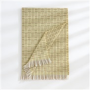 (70*190cm)( yellow)Autumn and Winter scarf Stripe grid print imitate sheep velvet scarf woman warm shawl