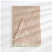 (70*190cm)( Pink)Autumn and Winter scarf Stripe grid print imitate sheep velvet scarf woman warm shawl