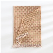 (70*190cm)( pink)Autumn and Winter scarf Stripe grid print imitate sheep velvet scarf woman warm shawl