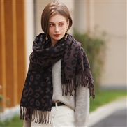 ( black  purple )scarf woman tassel imitate sheep velvet leopard print scarf warm shawl