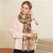 ( Orange)grid scarf Winter imitate sheep velvet scarf shawl warm Collar woman