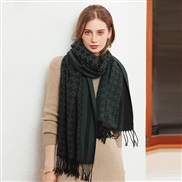 ( blue )Double Word print scarf imitate sheep velvet scarf Double surface warm shawl Collar woman