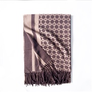 (65mm*180mm)( brown)Double Word print scarf imitate sheep velvet scarf Double surface warm shawl Collar woman
