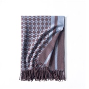(65mm*180mm)( blue )Double Word print scarf imitate sheep velvet scarf Double surface warm shawl Collar woman