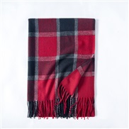(65*180CM)( red) Winter imitate sheep velvet grid scarf fashion tassel scarf woman shawl warm Collar