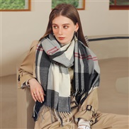 (65*185CM)( while  gray )occidental style grid scarf woman imitate sheep velvet Autumn and Winter scarf shawl fashion t