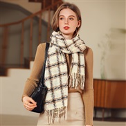 (60*180CM)( rice white black  stripe)color grid scarf Autumn and Winter fashion imitate sheep velvet scarf thick warm C