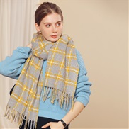 (60*180CM)( blue  gray)color grid scarf Autumn and Winter fashion imitate sheep velvet scarf thick warm Collar woman