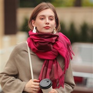 (70*180cm)( rose Red) scarf Autumn and Winter thick warm imitate sheep velvet scarf grid print Autumn and Winter Collar