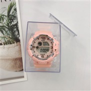 ( Pink)ns Korean style nght-lumnous sport man woman electronc watch  candy colors student watch