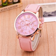 ( Pink)three Double layer ord surface Rome dgt belt watch