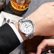 ( Silver White face) authentc watch man hgh-end day aterproof nght-lumnous steel belt man watch