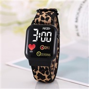 ( brown leopard print)ED electronic watchY style square Waterproof digit sport studentED electronic watch