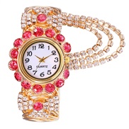 ( Pink) Korean style lady damond temperament quartz watch fashon Alloy bangle watch woman style