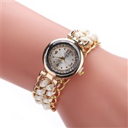 ( white)creative watch lady  weave Bracelets bangle watch-face