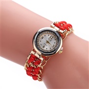 ( red)creatve watch lady  weave Bracelets bangle watch-face