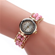 ( Pink)creatve watch lady  weave Bracelets bangle watch-face