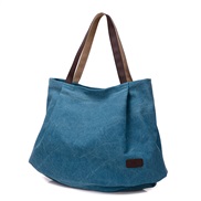 ( blue) fresh canvas bag woman retro fashion Shoulder bag leisure all-Purpose portable big bag spring summer style bag