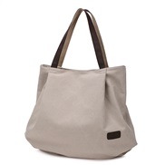 (Rice white ) fresh canvas bag woman retro fashion Shoulder bag leisure all-Purpose portable big bag spring summer styl