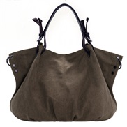 ( brown)canvas bag occidental style fashion all-Purpose Korean style retro new women big bag portable shoulder