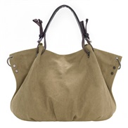 ( Beige)canvas bag occidental style fashion all-Purpose Korean style retro new women big bag portable shoulder