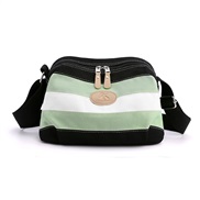 ( stripe)fashion retro splice lady bag leisure shoulder messenger bag bag canvas color woman bag