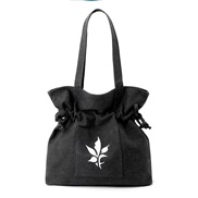 ( black)high capacity day Korean style handbag bag lady Shoulder bag print all-Purpose canvas bag woman