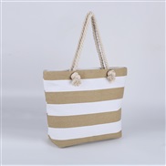 ( khaki stripe) Stripe bag  lady Shoulder bag leisure woman canvas bag
