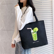 (  black)canvas bag woman summer shoulder handbag student bag high capacity canvas