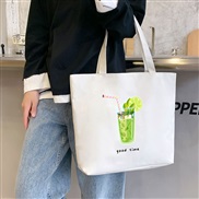 (  white)canvas bag woman summer shoulder handbag student bag high capacity canvas