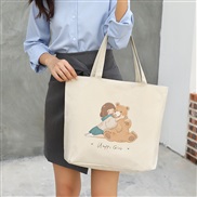 (  white)canvas bag woman summer shoulder handbag student bag high capacity canvas