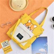 ( yellow )canvas bag woman messenger bag high capacityins student Korean style leisure Double bag