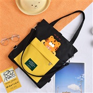 ( tea   black)canvas bag woman messenger bag high capacityins student Korean style leisure Double bag