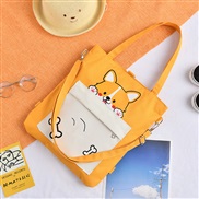 ( yellow )canvas bag woman messenger bag high capacityins student Korean style leisure Double bag
