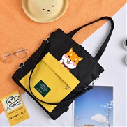 ( black )canvas bag woman messenger bag high capacityins student Korean style leisure Double bag