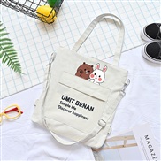( white )canvas bag woman messenger bag high capacityins student Korean style leisure Double bag