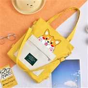 (  yellow)canvas bag woman messenger bag high capacityins student Korean style leisure Double bag