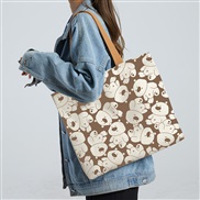 (  khaki)canvas bag woman spring summer Shoulder bag student all-Purpose portable high capacity canvas