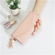( Pink)coin bag woman long style Korean style student Wallets fashion love pendant tassel buckle coin bag