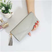 ( gray)coin bag woman long style Korean style student Wallets fashion love pendant tassel buckle coin bag