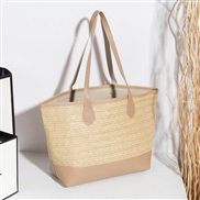 ( khaki)lady bag weave pattern color portable leisure high capacity simple Shoulder bag