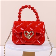 ( red) elly handbag candy colors elly bag shoulder Mini chain key Pearl handbag