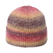 (E)Autumn and Winter knitting trend gradual change print warm rainbow fashion woolen woman student