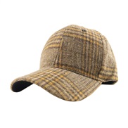 ( khaki)a Autumn and Winter style grid black color trend baseball cap all-Purpose baseball cap