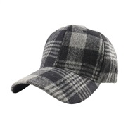 ( black)a Autumn and Winter style grid black color trend baseball cap all-Purpose baseball cap